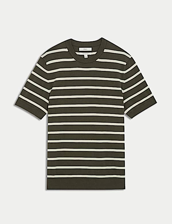 Camiseta de punto de rayas de algodón - US