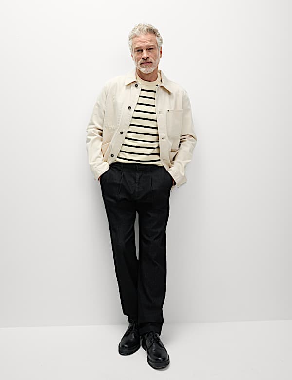 Cotton Rich Striped Knitted T-Shirt