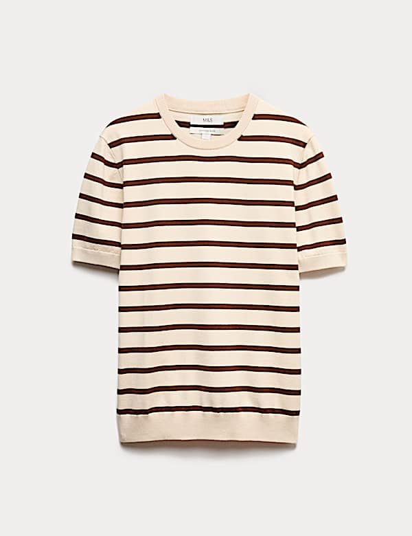 Cotton Rich Striped Knitted T-Shirt - IL
