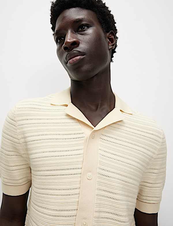 Cotton Rich Textured Knitted Shirt - SE