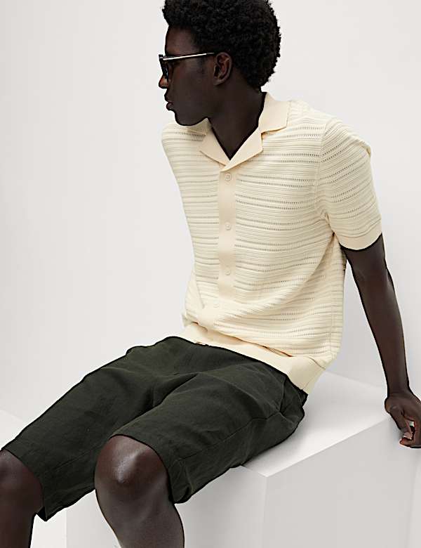 Cotton Rich Textured Knitted Shirt - SE