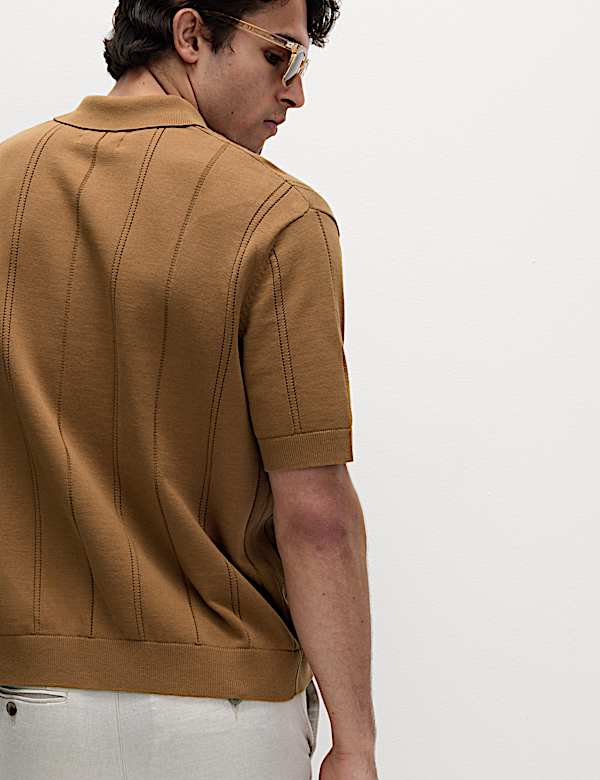 Pure Cotton Relaxed Fit Stich Polo  - CN