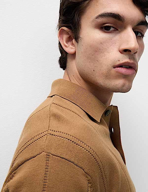 Pure Cotton Relaxed Fit Stich Polo  - CN