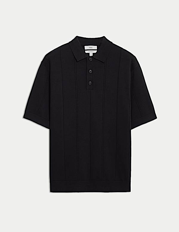 Relaxed Fit Poloshirt aus reiner Baumwolle mit Ziernähten  - DE