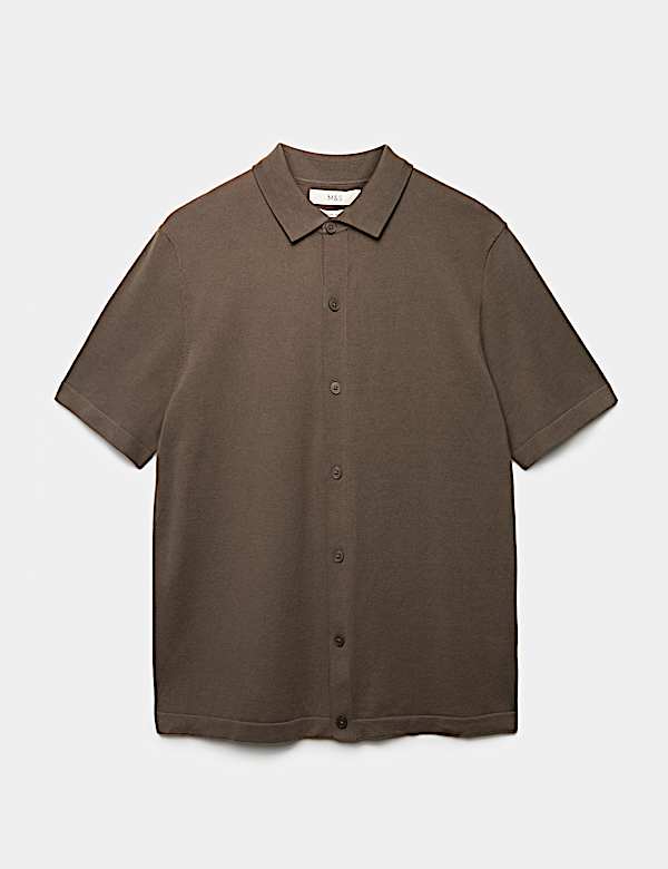 Mercerised Cotton Knitted Polo Shirt - BN