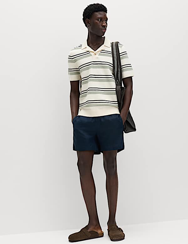 Cotton Rich Bold Striped Boucle Polo Shirt - MX