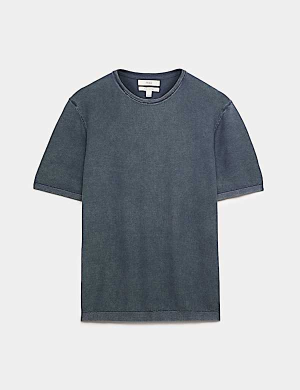 Pure Cotton Garment Dyed Knitted T-Shirt - DK