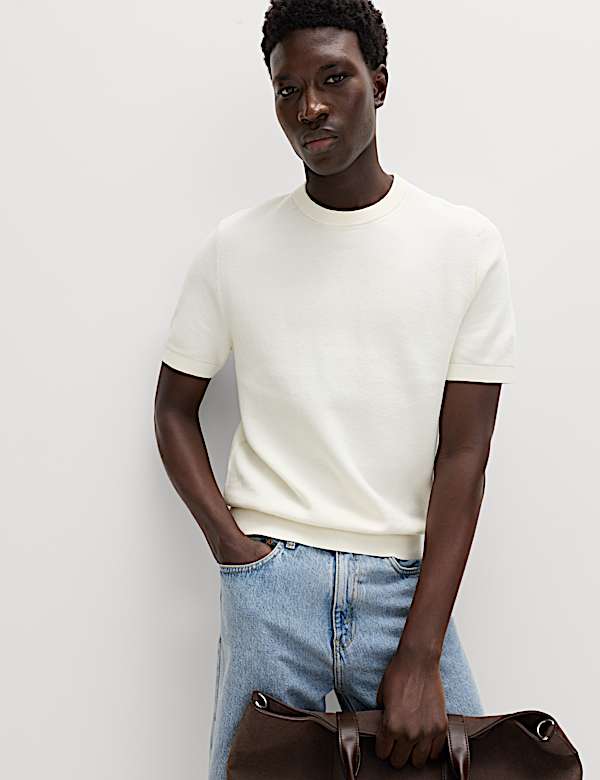 Cotton Rich Textured Knitted T-Shirt