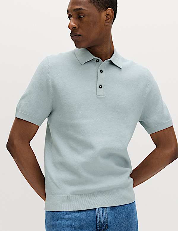 Cotton Rich Regular Fit Knitted Polo Shirt