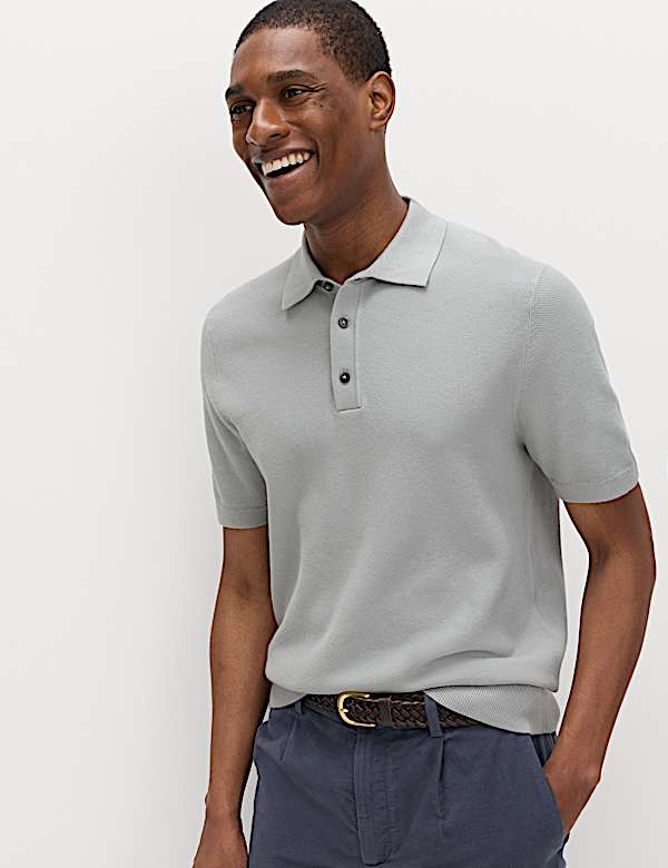 Cotton Rich Regular Fit Knitted Polo Shirt
