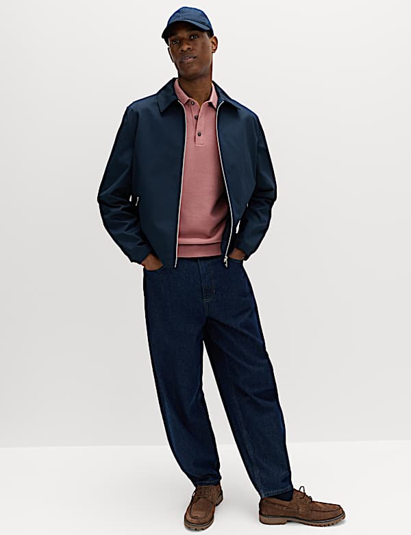 Cotton Rich Textured Knitted Polo Shirt