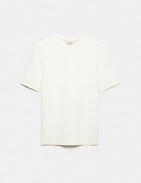 Cotton Rich Textured Knitted T-Shirt - ES