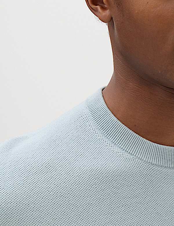 Lot de 2 t-shirts en maille 100 % coton textur&eacute; - BE