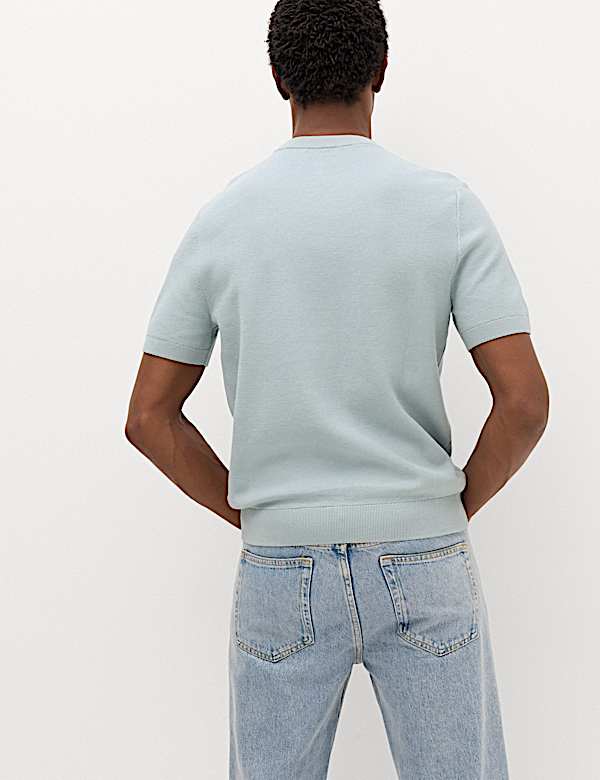 Lot de 2 t-shirts en maille 100 % coton textur&eacute; - BE
