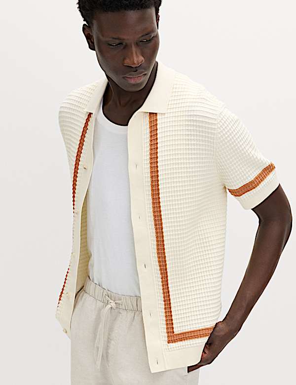 Pure Cotton Tipped Knitted Polo Shirt