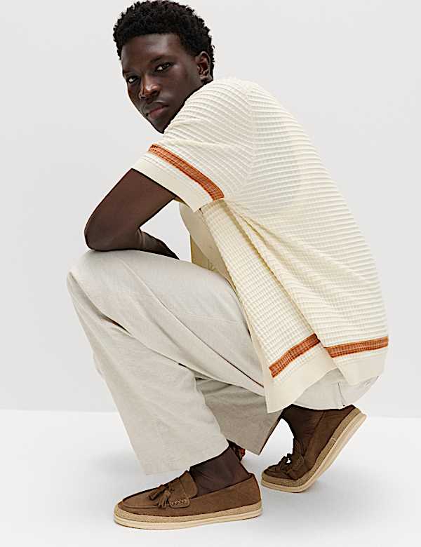 Pure Cotton Tipped Knitted Polo Shirt