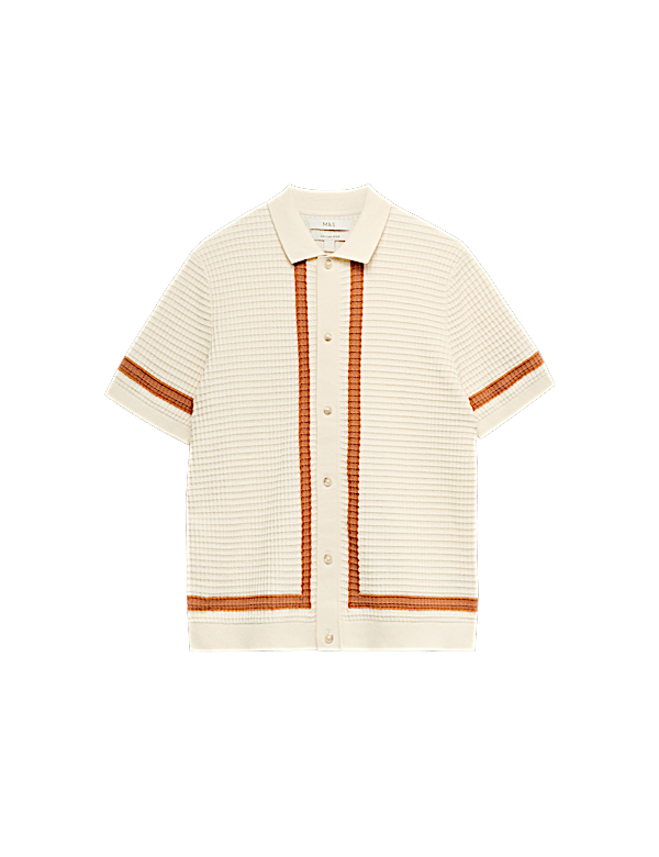 Pure Cotton Tipped Knitted Polo Shirt