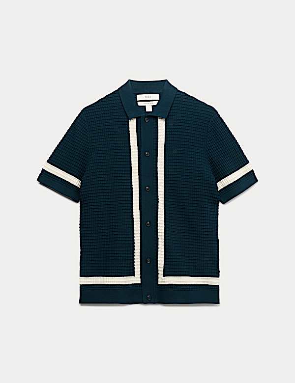 Pure Cotton Tipped Knitted Polo Shirt - SE