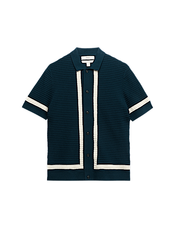 Pure Cotton Tipped Knitted Polo Shirt