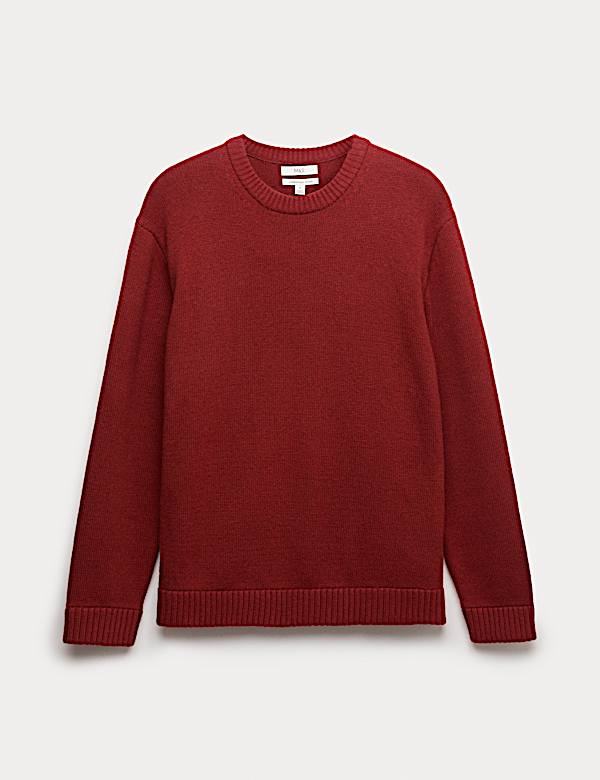 Lambswool Blend Chunky Crew Neck Jumper - MV