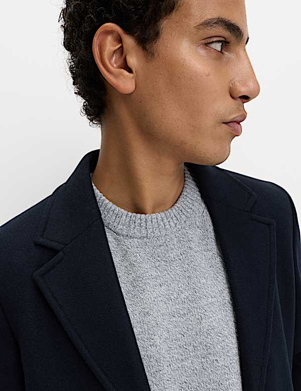 Lambswool Blend Chunky Crew Neck Jumper - CA