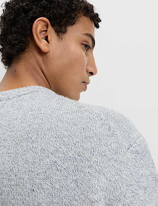 Lambswool Blend Chunky Crew Neck Jumper - CA