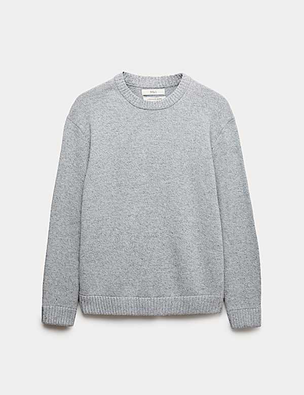 Lambswool Blend Chunky Crew Neck Jumper - CA