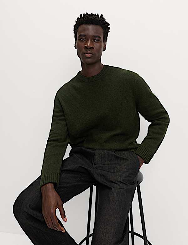 Pull Homme Marks & Spencer - Demi-Zip - Laine D'Agneau (80%) - Bleu Marine - Taille L