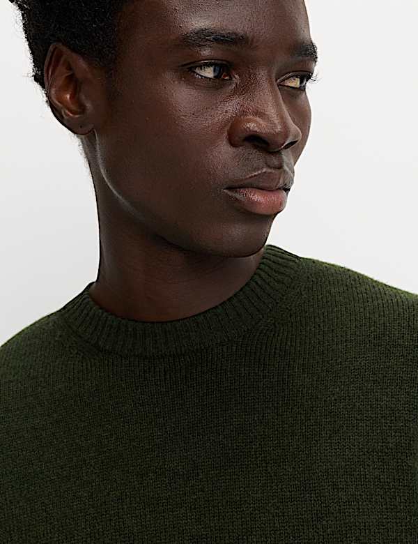 Pull &eacute;pais en laine d&rsquo;agneau m&eacute;lang&eacute;e &agrave; col rond - LU