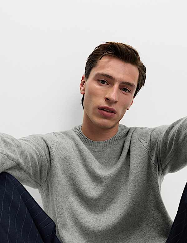 Pure Lambswool Crew Neck Jumper - US