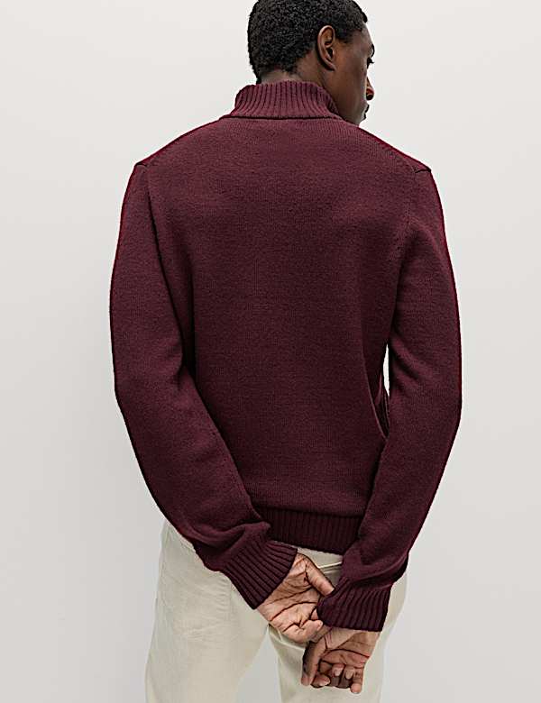 Lambswool Blend Half Zip Jumper - GR