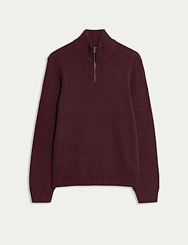Lambswool Blend Half Zip Jumper - GR