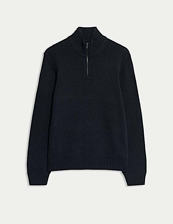Lambswool Blend Half Zip Jumper - KG
