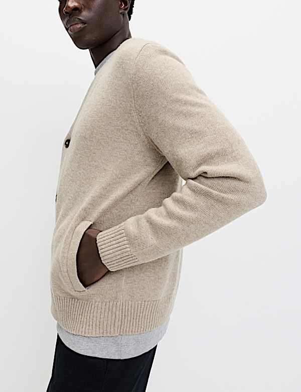 Lambswool Blend V-Neck Cardigan - US