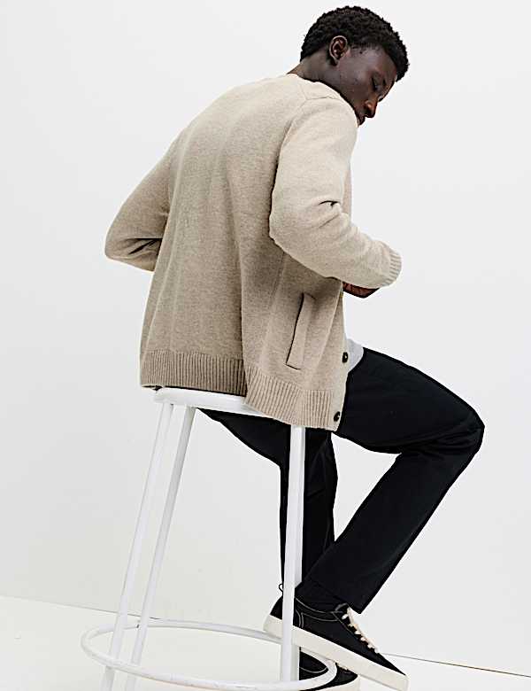 Lambswool Blend V-Neck Cardigan - US