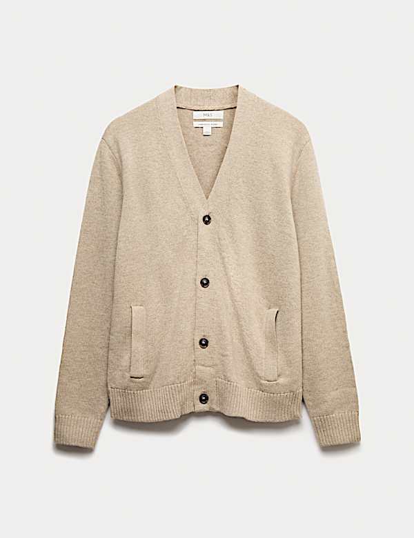 Lambswool Blend V-Neck Cardigan - US