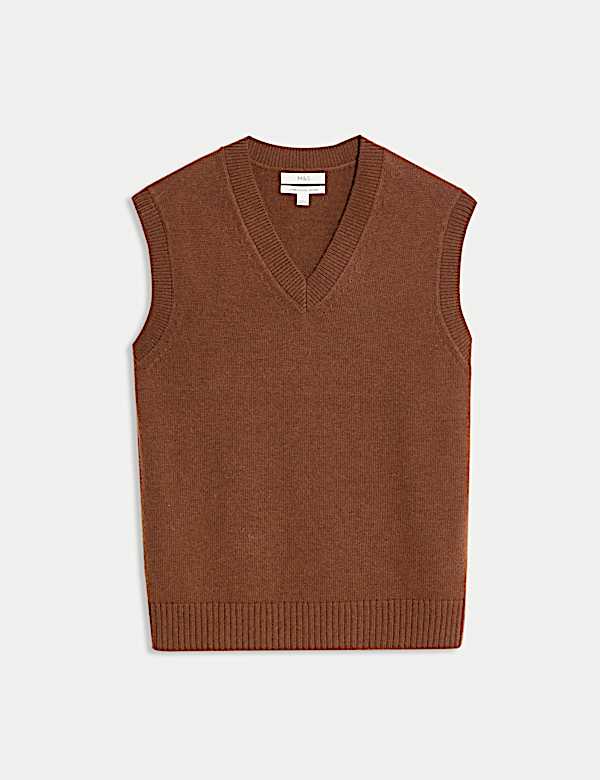 Lambswool Blend V-Neck Knitted Vest - DK