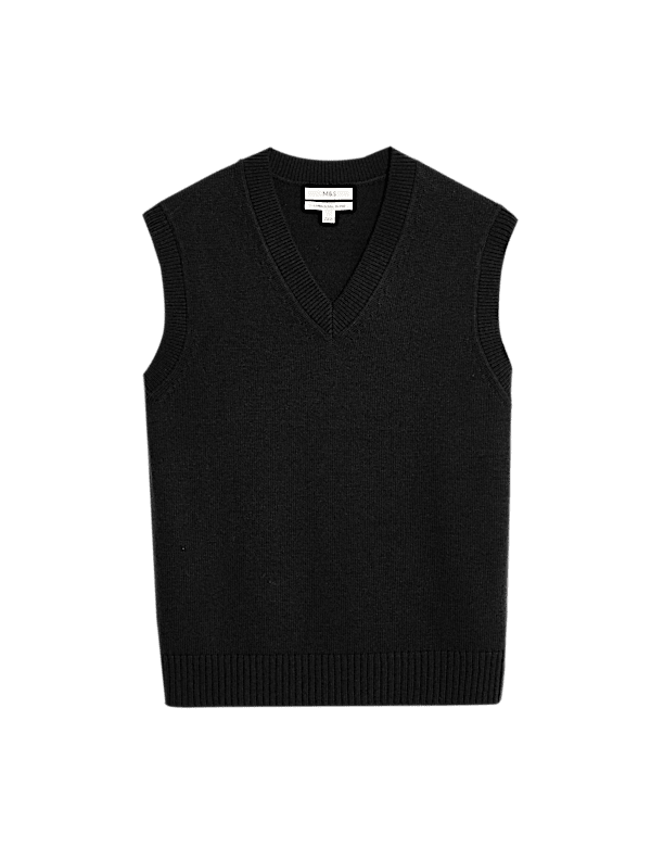 Lambswool Blend V-Neck Knitted Vest