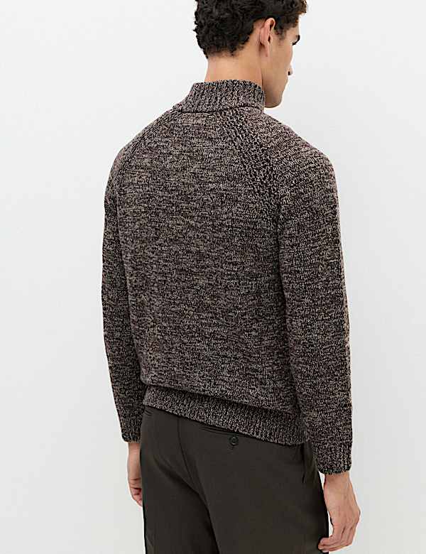 Lambswool Blend Regular Fit Half Zip Jumper - US