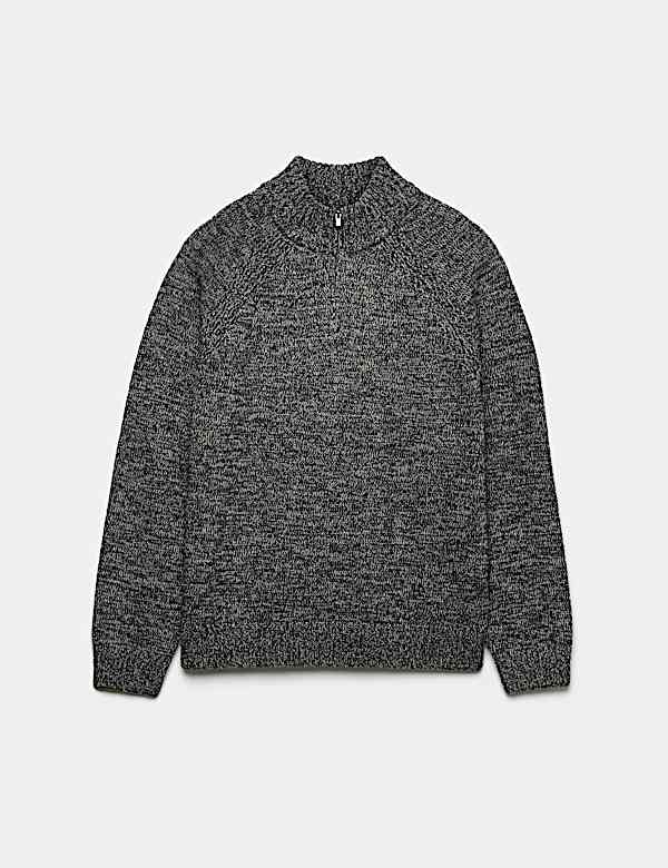 Lambswool Blend Regular Fit Half Zip Jumper - CH