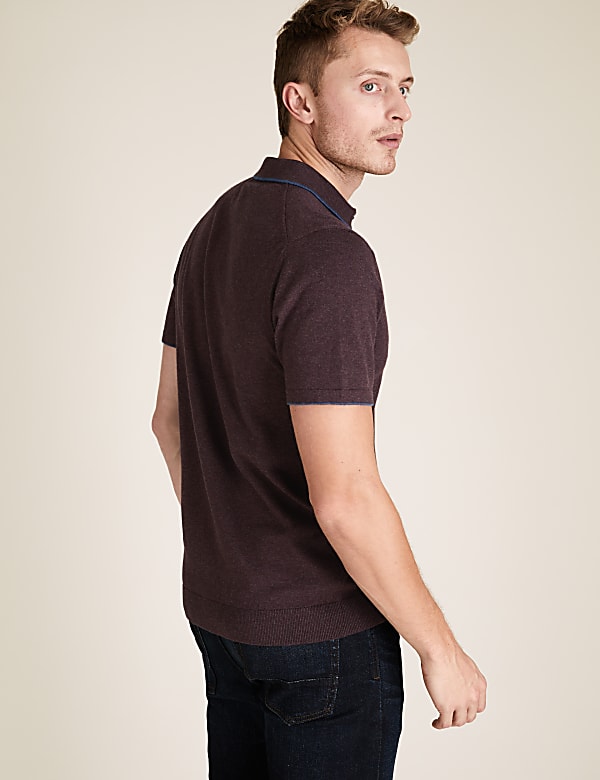 Cotton Short Sleeve Knitted Polo Shirt
