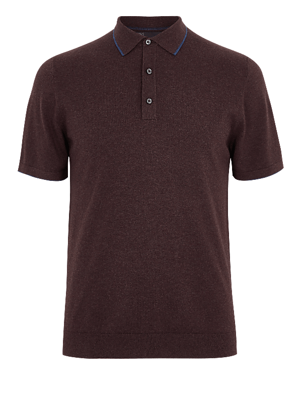 Cotton Short Sleeve Knitted Polo Shirt