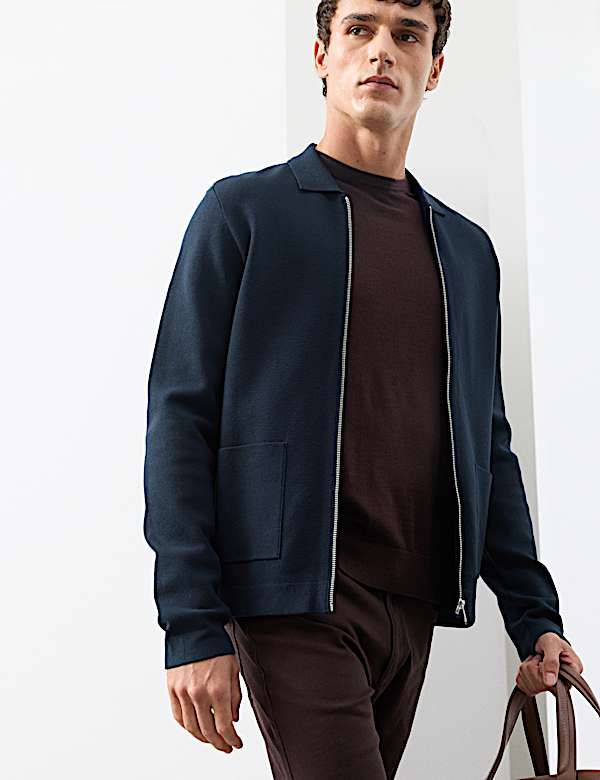 Veste en maille milano à fermeture zippée - CH