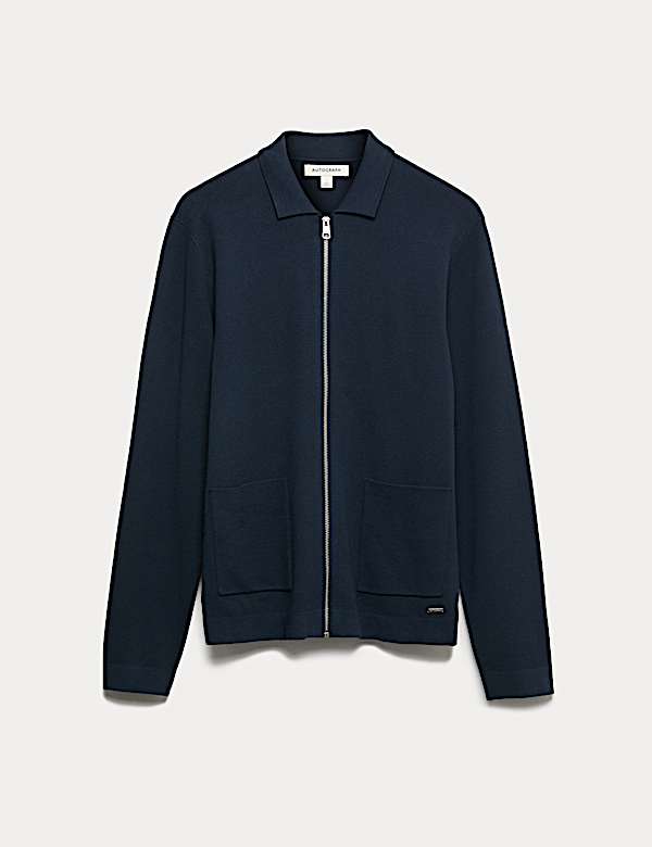Milano-Knit Collared Neck Knitted Jacket  - LV