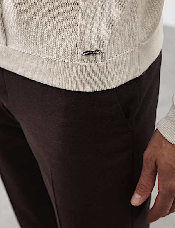 Textured Crew Neck Knitted Jumper