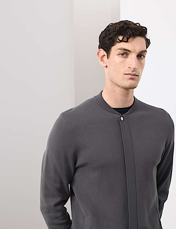 Blouson à col baseball en maille milano - CH