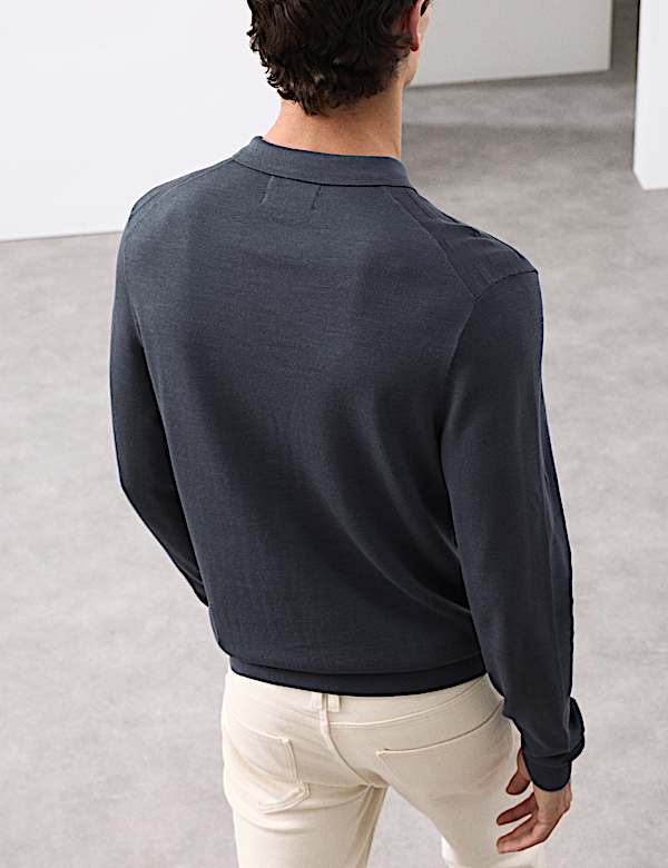 Mercerised Cotton Geometric Half Zip Polo - GR