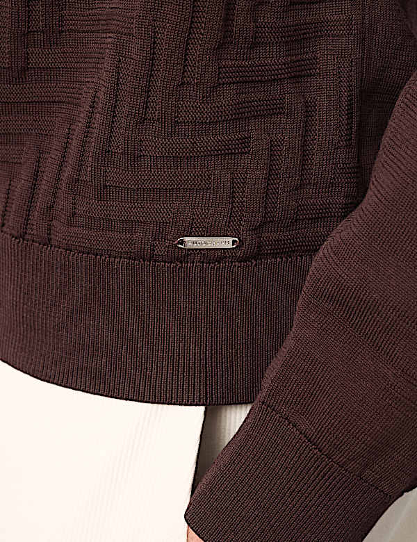Mercerised Cotton Geometric Half Zip Polo