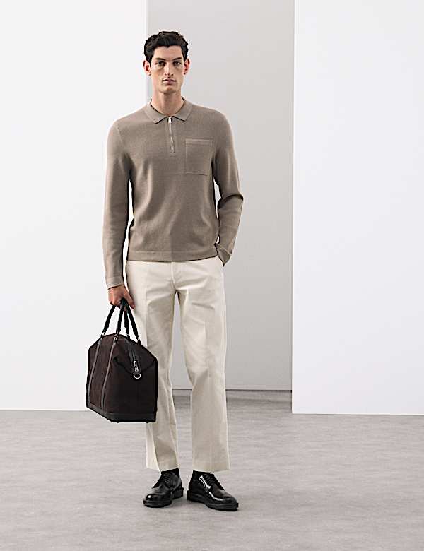 Milano Knit Relaxed Half Zip Polo Shirt - AU