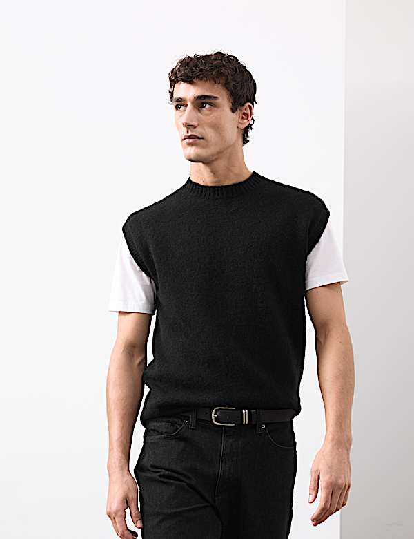 Merino Wool Rich Knitted Vest with Mohair - RS